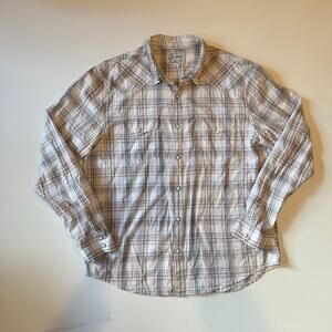 Lucky Brand men's large long-sleeve western shirt w/ pearl snaps 100% cotton